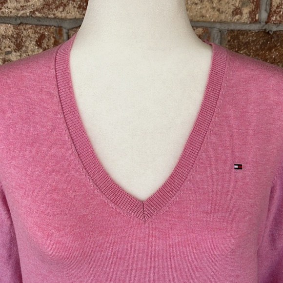 Tommy Hilfiger Pink V-Neck Sweater - Picture 4 of 8